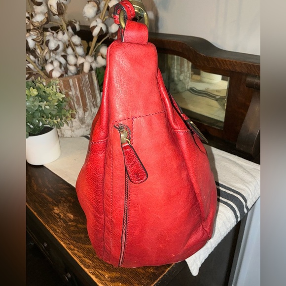NWOT Frye Jenny Leather Slouch Hobo Shoulder Bag Burnt Red Hangtag Retail $428 - Picture 4 of 14